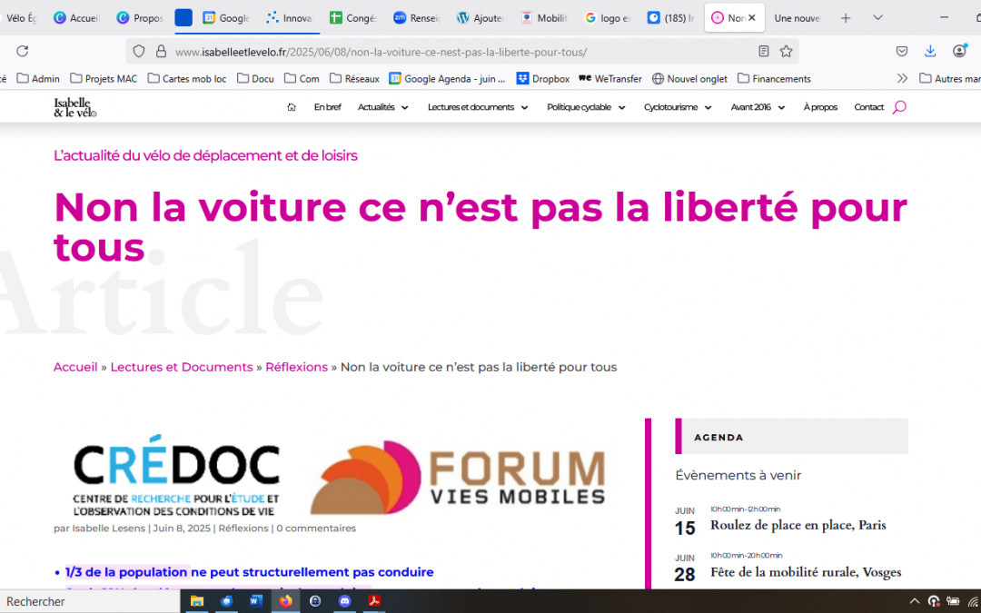 Non la voiture ce n’est pas la liberté pour tous